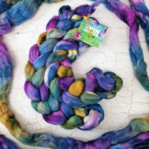 Alpaca/Tussah silk 50/50 - Hand dyed - 100g (3.5oz) - BLUEBERRIES