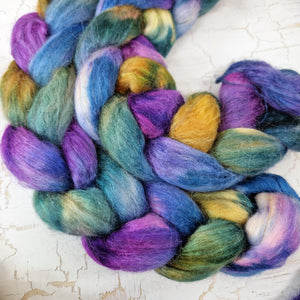 Alpaca/Tussah silk 50/50 - Hand dyed - 100g (3.5oz) - BLUEBERRIES