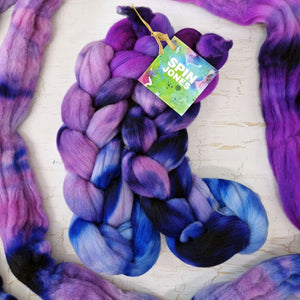 Rambouillet wool - Hand dyed - 100g (3.5oz) - TWILIGHT