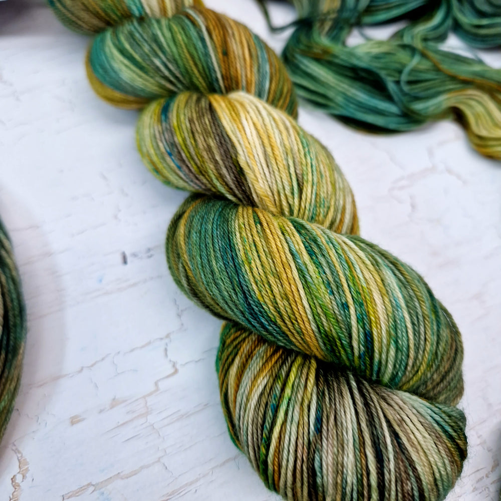 Hand dyed SW Merino wool - 4ply fingering 100g 400m OOAK TURBURY