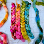 Hand dyed mini braid selection - Punta Arenas wool top - 4 x 25g  (100g 3.5oz) Set #1