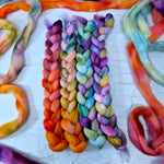 Hand dyed mini braid selection - Punta Arenas wool top - 4 x 25g  (100g 3.5oz) Set #4