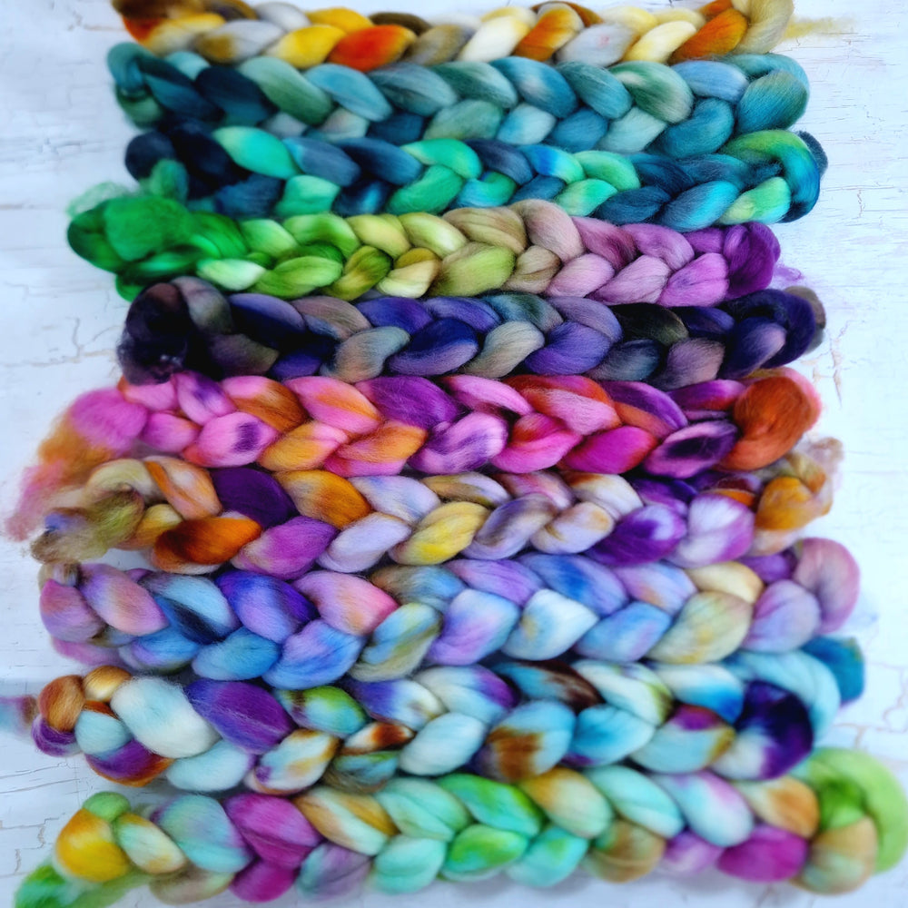 Leftovers Mini Braid set #2 - Punta Arenas wool top - Hand dyed - 250g (8.8oz)