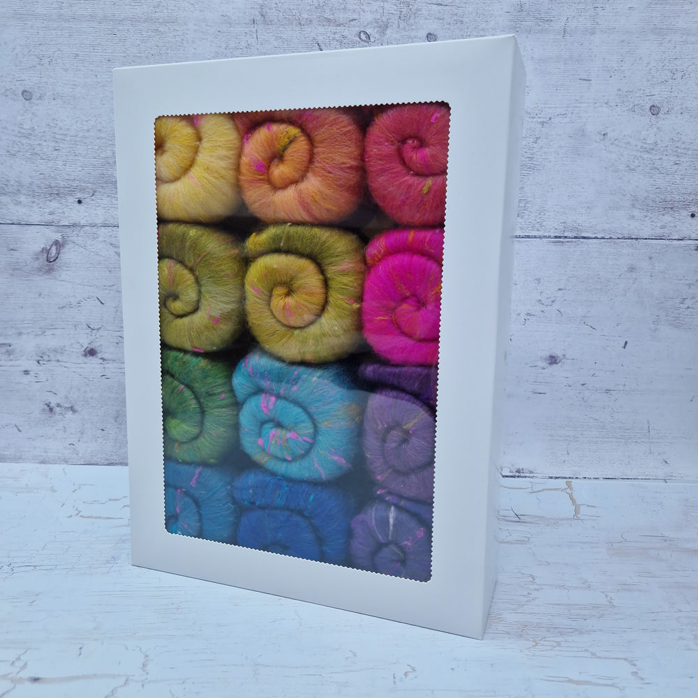 Bright Tweed - Mini Batt Selection - 12 x 25g (12 x 0.88oz) Cupcake Box
