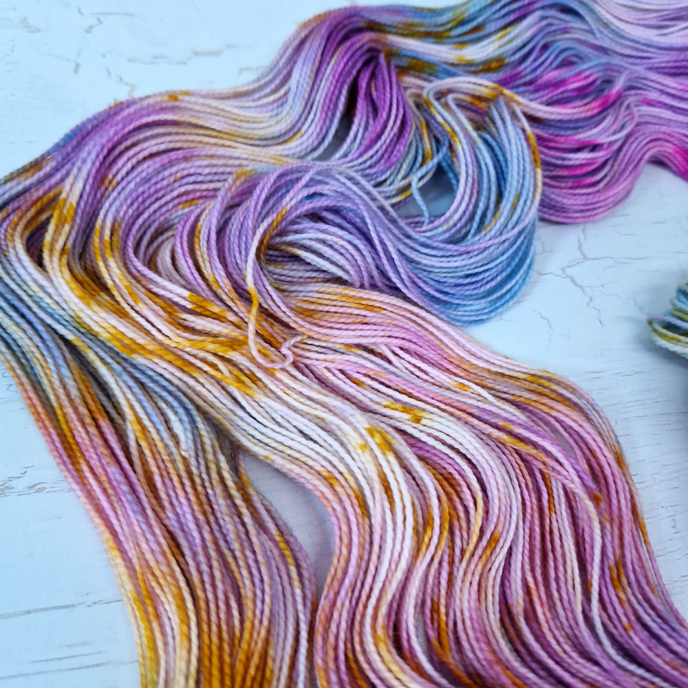 Hand dyed SW Merino/Nylon sock yarn - 4ply fingering 100g 400m OOAK LEFTOVERS