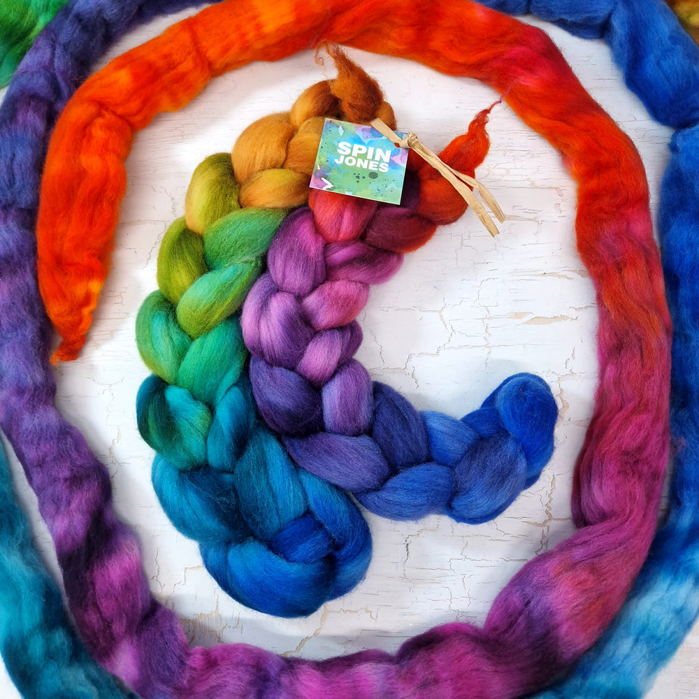 Punta Arenas wool top - Hand dyed - 100g (3.5oz) - Leftovers GRADIENT DUO