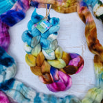 LEFTOVERS - Rambouillet wool - Hand dyed combed wool top -  100g (3.5oz)