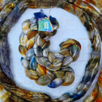 TARNISH - Bluefaced Leicester & tussah silk wool top combo - Hand dyed spinning wool - 100g (3.5oz)