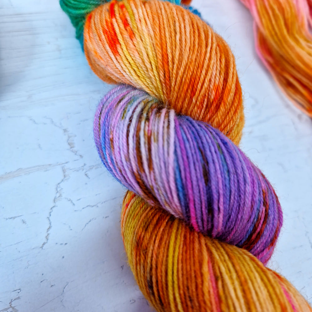 Hand dyed SW Bluefaced Leicester wool - 4ply fingering 100g 400m OOAK LEFTOVERS