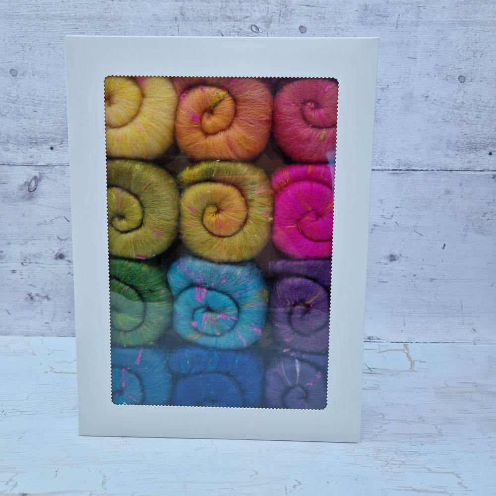 Bright Tweed - Mini Batt Selection - 12 x 25g (12 x 0.88oz) Cupcake Box