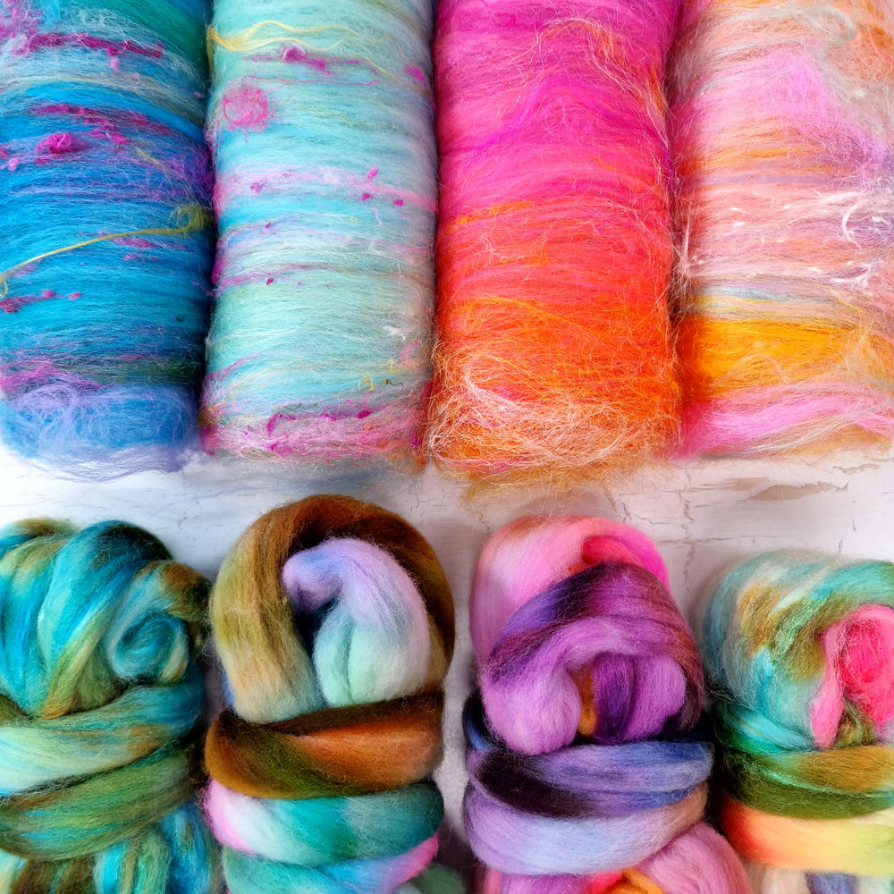 Batt & Braid Selection - 200g 7oz - Set 6 TROPICAL SUNSET