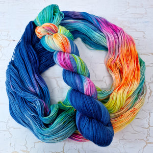 Hand dyed SW Bluefaced Leicester sock yarn - 4ply fingering 100g 400m SURF CITY
