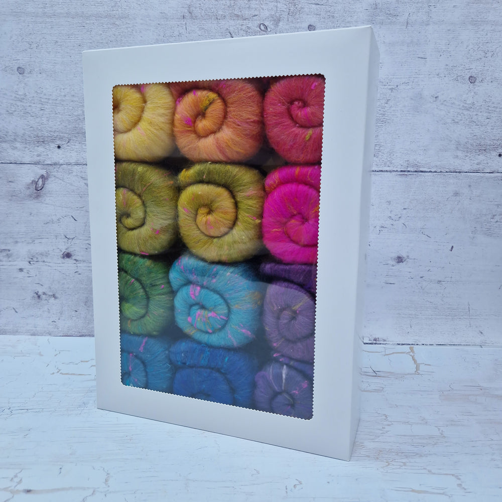 Bright Tweed - Mini Batt Selection - 12 x 25g (12 x 0.88oz) Cupcake Box