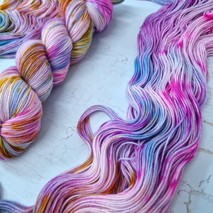 Hand dyed SW Merino/Nylon sock yarn - 4ply fingering 100g 400m OOAK LEFTOVERS