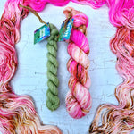 Cosmic Bloom & Pistachio SOCK YARN DUO - SW Falkland Merino wool and nylon