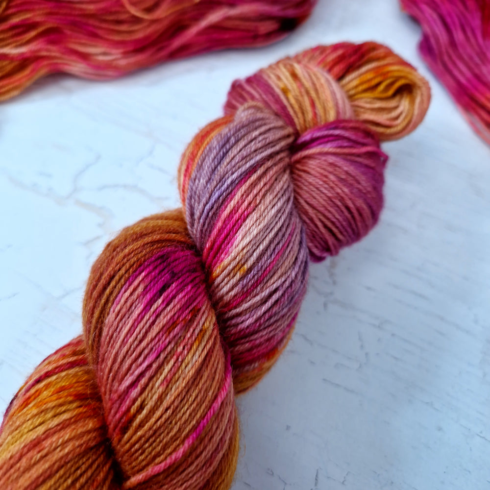 Hand dyed SW Bluefaced Leicester wool - 4ply fingering 100g 400m OOAK LEFTOVERS