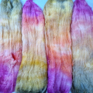 Hand dyed Southdown and silk carded batts - 25g (0.88oz) -