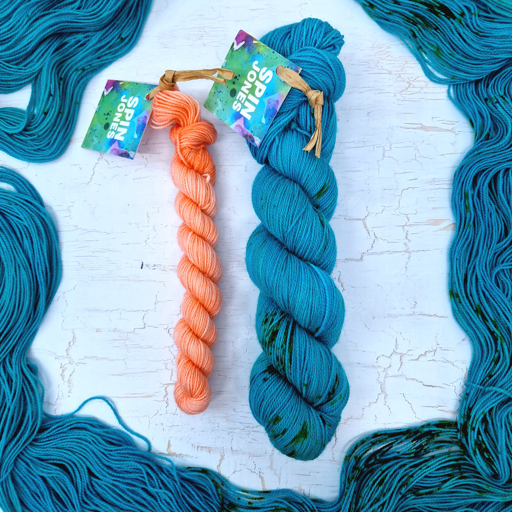Aquatic & Blush - SOCK YARN DUO - SW Falkland Merino & Nylon sock yarn