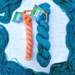 Aquatic & Blush - SOCK YARN DUO - SW Falkland Merino & Nylon sock yarn