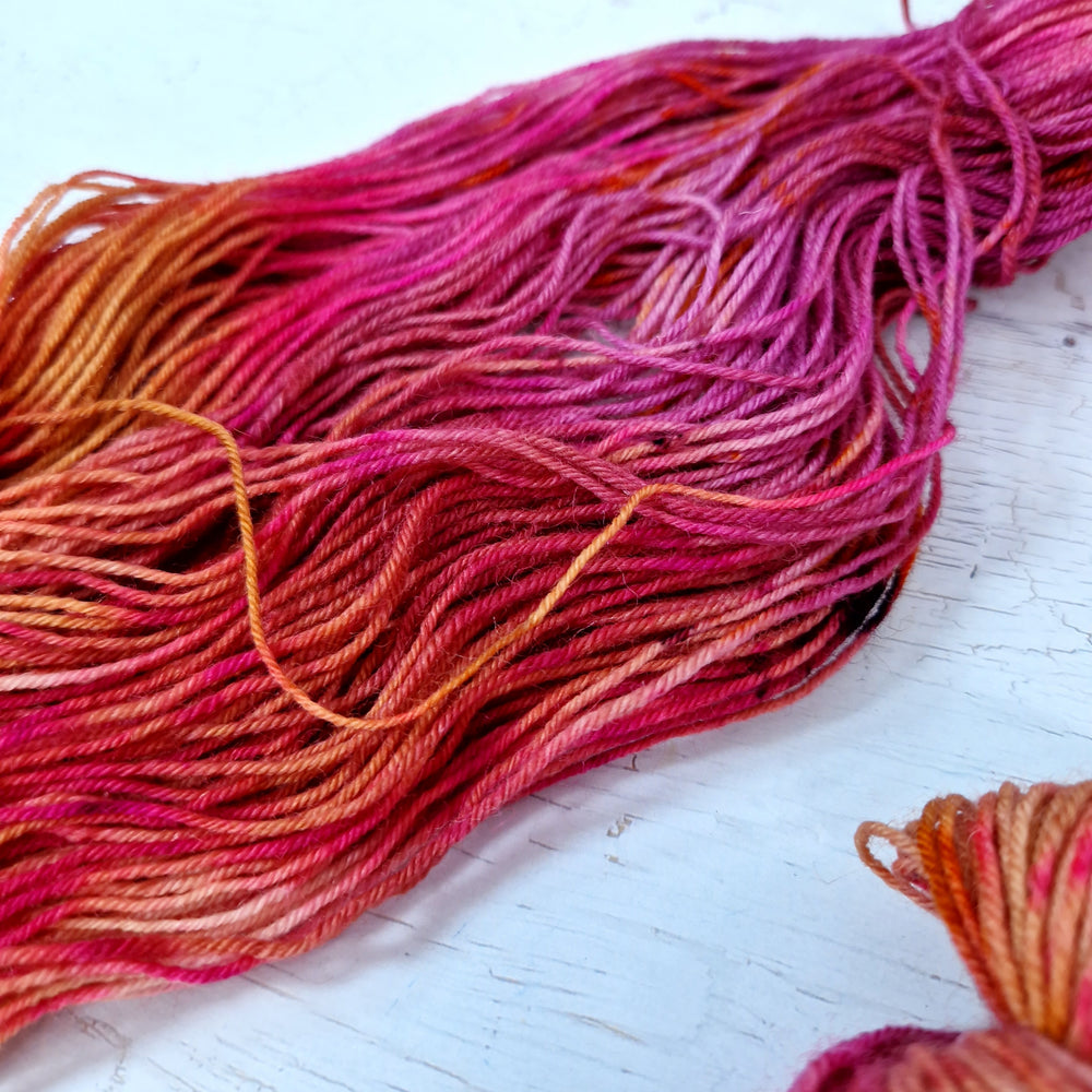 Hand dyed SW Bluefaced Leicester wool - 4ply fingering 100g 400m OOAK LEFTOVERS