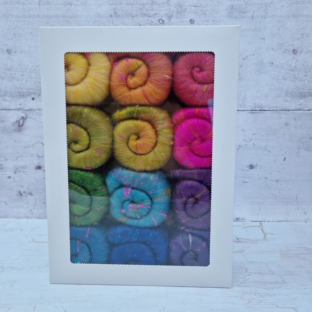Bright Tweed - Mini Batt Selection - 12 x 25g (12 x 0.88oz) Cupcake Box