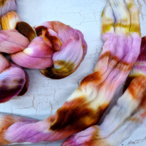 Rambouillet top - Hand dyed braids - 100g (3.5oz) - Leftovers PEASEBLOSSOM