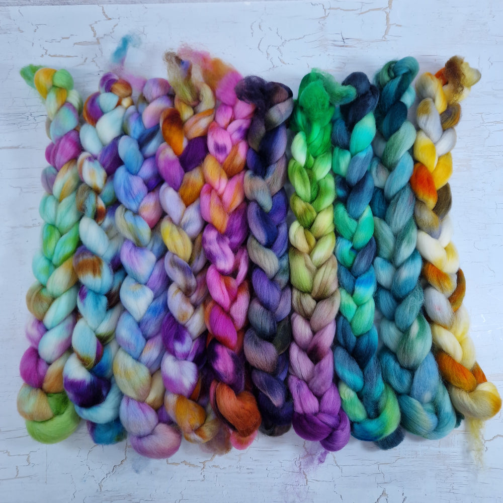 Leftovers Mini Braid set #2 - Punta Arenas wool top - Hand dyed - 250g (8.8oz)