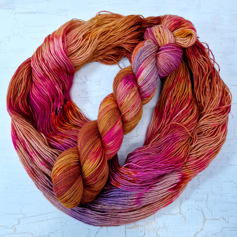 Hand dyed SW Bluefaced Leicester wool - 4ply fingering 100g 400m OOAK LEFTOVERS