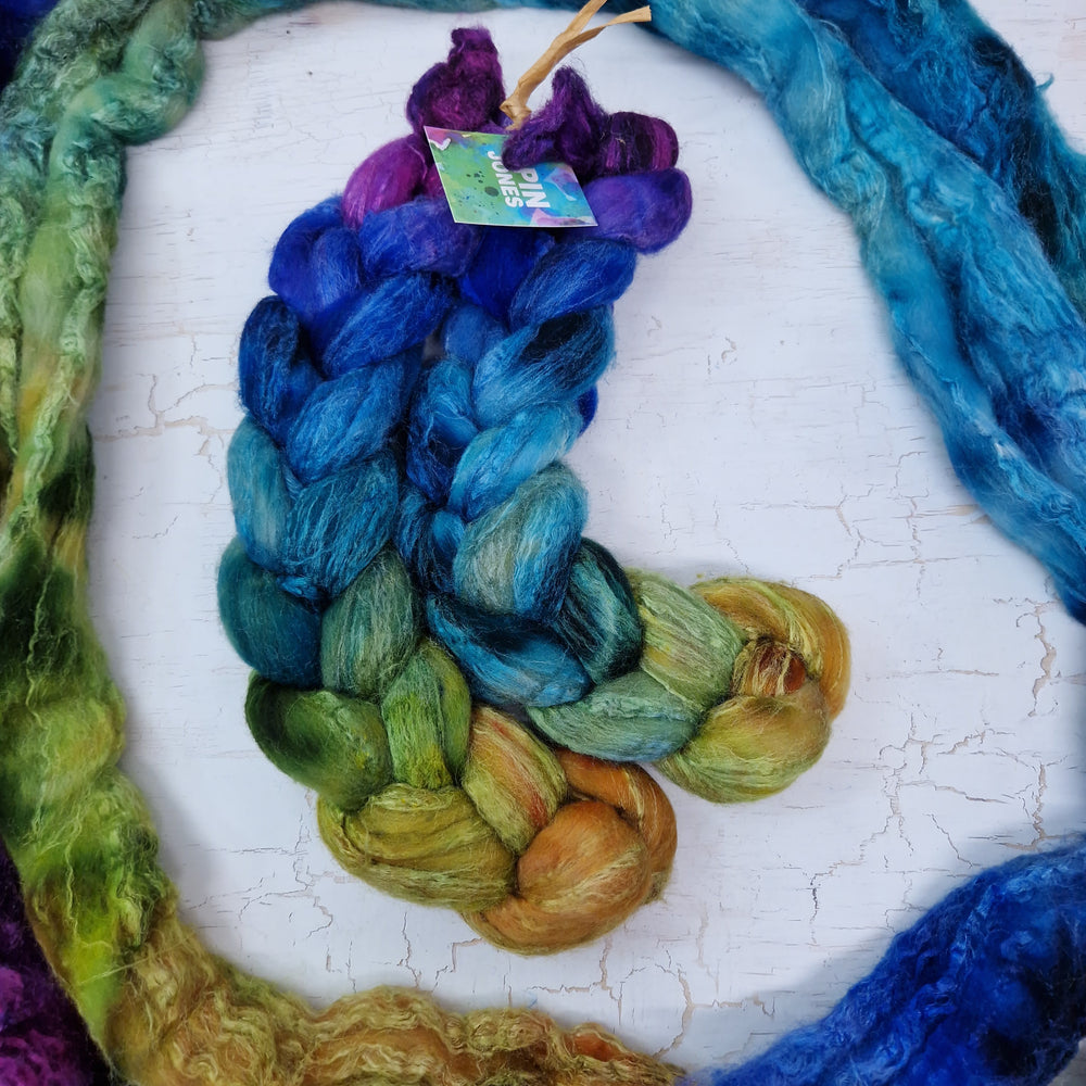 MIDNIGHT GARDEN - Merino wool and Tussah silk - 100g (3.5oz)