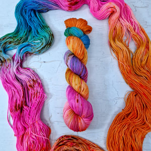 Hand dyed SW Bluefaced Leicester wool - 4ply fingering 100g 400m OOAK LEFTOVERS