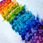 Punta Arenas wool top - Hand dyed - 100g (3.5oz) - RAINBOW