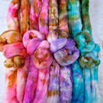 Merino & Tussah silk roving selection - 4 x 25g (4 x 0.88oz) - Set #1