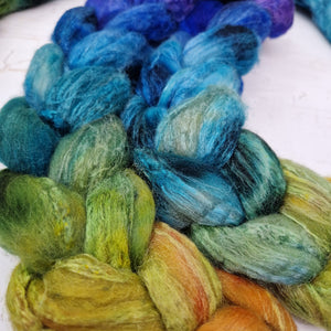 MIDNIGHT GARDEN - Merino wool and Tussah silk - 100g (3.5oz)